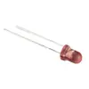 F3 Conexión Directa LED Rojo Emisor de Luz Diodo 3mm Montaje en Borde Cabeza Redonda Pin Corto Cuenta de Luz Indicadora LED