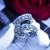 Anillo de Diamante Corte Esmeralda Moissanita Dedo Índice Anillo para Dedo Anular Mujeres Mosan Diamante Moda Personalidad Ins Celebridad de Internet Europea y Americana