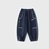 Pantalones Deportivos de Chándal Grises Estilo Coreano para Niños Otoño 2026 Nuevo Modelo Pantalones para Niños Muy Elegantes Sueltos Rectos Casuales