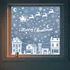 Decoraciones Navideñas Transfronterizas Reno Copo de Nieve Pegatinas Estáticas Creativas Trineo Luna Casa de Nieve Pegatinas Navideñas Mayoreo