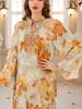 2026 Sitio Independiente Europeo y Americano Transfronterizo Amazon Vestido Largo de Otoño con Estampado Floral y Mangas Largas