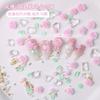 Joias para unhas rosa rosa material bolsa três-dimensional popular rosa japonesa transparente pilha unha diamante pequenos acessórios