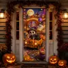 Pegatina de puerta larga temática de calaveras de Halloween para puertas de cocina, ventanas y paredes, impermeable, sin residuos, nueva pegatina navideña