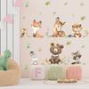 Bonitas pegatinas de oso y jirafa para el fondo de la habitación de los niños, decoración de pared de jardín de infantes, papel tapiz autoadhesivo extraíble