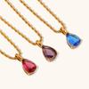 Collar Europeo y Americano Transfronterizo de Cadena Torcida de 2 mm con Colgante de Gota de Agua, Joyería Simple de Lujo Ligero, Acero Inoxidable Chapado en Oro de 18K para Mujer