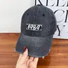 Gorra de Béisbol Bordada con Letras de Mezclilla Lavada Estilo Vintage Suave para Mujeres con Circunferencia de Cabeza Grande, Gorra de Pico Adelgazante para Hombres
