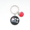 Simples vidro redondo marca Apple chaveiro pingente presente para amigos pingente bolsa mochila escolar pingente chaveiro