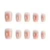 Manicure Blush Vermelho-Marrom Outono Cristal Rosa Modificação Unhas Usáveis Atacado Estilo de Luxo Acessível Unhas Postiças Unhas Usáveis 30 Peças