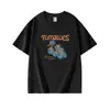 Nova camiseta de algodão puro com gola redonda e manga curta para mulheres, com um design único, casual e versátil, top de manga curta de corte solto