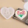 Molde de Silicona para Jabón con Forma de Corazón y Tulipanes para el Día de San Valentín, Molde de Silicona para Adorno de Yeso de Aromaterapia y Velas