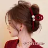 Pinza para el pelo con lazo rojo de Año Nuevo, pasador grande para mujer, nuevo estilo 2026, pinza de tiburón de alta gama, accesorio para el pelo para la parte trasera de la cabeza
