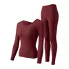 Camiseta Térmica de Manga Larga Camelia para Mujer, Almohadilla de Sujetador Integrada, Adelgazante, Fina, Conjunto Cálido para Vestir por Capas