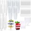 Copo descartável para sobremesa mais vendido da Amazon, com colher e garfo em formato de borboleta, transparente, para mousse e sorvete. Fabricado em plástico PS para atacado direto da fábrica.