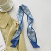 Pañuelo de Seda Verde Joven Pequeño para Mujer en Primavera y Verano, Streamer Triangular Estrecho, Diadema, Lazo para el Cabello, Decoración para Bolso, Bufanda Larga