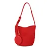 Bolsas Transfronterizas de Otoño e Invierno Bolsos Coreanos de Nicho de Gran Capacidad Diseño Simple de Textura Gamuzada Estilo Occidental Bolso de Hombro
