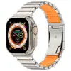 Adecuado para correa de metal de titanio para Apple Watch, Correa de titanio ultra puro para Apple con borde liso y una sola cuenta