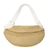 Riñonera tejida para vacaciones en la playa para mujer 2026 Nuevo estilo Bandolera casual de verano Versátil Chica de playa Bolso de pecho de paja