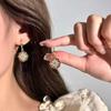Aretes Pintura al Óleo Jardín de Monet para Mujer Nuevo Estilo Chino Lujo Ligero Sensación de Alta Gama Aretes 2025 Nuevas Explosiones Joyería Elegante para la Oreja