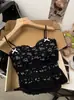 Chica Caliente Nuevo Sexy Puro Deseo Estilo Versátil Ropa Exterior Camisola de Encaje Correas Ajustables Cómodo Hermoso Espalda Top Camiseta sin Mangas
