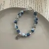 Novo bracelete cerâmico étnico retrô estilo chinês para estudantes e amigas, com elementos tradicionais chineses, joia de cordão de mão em camada dupla