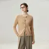 Estilo Old Money~ Nuevo Cárdigan de Cachemira Otoño/Invierno para Mujer Cuello Redondo Tejido de Trenzas Tejido Holgado Suéter Abrigo de Moda Grueso