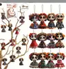 Figura de Gato Catrina Acrílica Plana Mexicana Ornamento Estilo 2D82D Único Acrílico Plano Design Simples