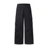 Pantalones de Trabajo de Algodón Puro de Tejido Grueso Sirohilado Muqiu para Hombres y Mujeres, Silueta en A, Pantalones Largos Casuales Sueltos para la Calle