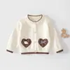 Cárdigan suave de punto con lazo para niña estilo coreano, nuevo y elegante para primavera y otoño 2026, suéter cárdigan para bebé