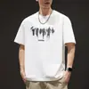 2026 Estilo Nuevo Retro Americano Estampado Resistente Lavado Camiseta de Manga Corta para Hombre en Verano Holgada Cuello Redondo Casual Media Manga