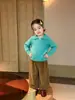Suéter de Punto Elegante para Niña con Cuello Polo de Otoño, Nuevo Suéter Suave de Canalé Estilo Coreano para Bebé, Atuendo Versátil de Otoño