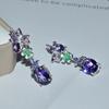 Aretes de gota de agua de color a juego de colores europeos y americanos de cobre con incrustaciones de circón para protección ambiental de venta caliente transfronteriza al por mayor YE5311