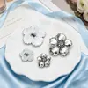 Botones metálicos de flor de cinco pétalos para suéteres y abrigos, botones decorativos cosidos a mano, accesorios para manualidades, botones de flor de cinco pétalos estilo chino