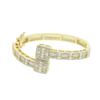 Pulseras Europeas y Americanas Transfronterizas Incrustadas con Piedras Redondas Cuadradas y Circonitas, Oro, Oro Rosa y Plata, Joyería de Alta Gama para Hombres y Mujeres