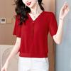 Camisa de Gasa Simple de Moda para Viajeros de Verano 2025 Nuevo Estilo Elegante Vestido para Madre Extranjero Elegante Delgado Delgado Top