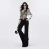 Jeans de Niño Naranja#Streetwear Americano Chica Picante Lavados Micro-Acampanados para Mujer Cintura Baja Adelgazantes Favorecedores Temperamento Versátiles de Campana