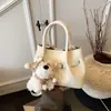 Bolsa Cesta Tecida Minimalista para Exportação Atacado, Bolsa de Ombro Único Transversal, Bolsa de Mão de Nicho de Luxo para Mulheres, Versátil