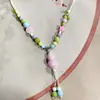 Suministro de fábrica collar de cerámica de Jingdezhen al por mayor collar étnico chino de mariposa pequeño antiguo largo regalo