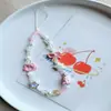 Gato Kt Vazado Rosa Girly DIY Corrente de Celular Cordão Pingente de Pulseira para Câmera CCD Estilo Ins Corrente Beleza