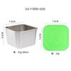 Taza para Salsa Cuadrada de Acero Inoxidable Transfronteriza con Tapa de Silicona, Caja para Snacks, Cocina para Niños, Portátil, Plato para Sazonar Salsa, Caja de Almacenamiento