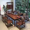 Nueva Mesa de Té Estilo Chino para Villa, Mesa de Té Kung Fu Simple, Sala de Té de Nogal, Mesa de Té de Madera Maciza, Estilo Zen