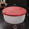 Caixa de Almoço Espessa para Micro-ondas Plástico Redondo Crisper Congelado Geladeira Tigela de Conservação de Frescor Caixa de Aquecimento para Micro-ondas