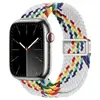 Adequado para Pulseiras Apple Watch Iwatch10/11/Ultra3/Se3 Fivela Dupla Magnética Pulseira de Relógio Elástica Trançada de Nylon