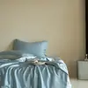 Juego de Cama de Verano de Color Sólido Lujo Ligero de Lyocell Tencel de Cuatro Piezas, Colcha Fina de Verano de Alta Gama, Suave, Fresca, Lavable, para Aire Acondicionado