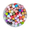 Cuentas de Silicona de 15 mm, Redondas para Pulsera de Abalorios DIY, Llavero, Accesorios para Joyería, Cuentas Sueltas al por Mayor en Stock