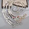 Nuevo Estilo Lanyard Largo Anticaída de Color Sencillo con Chapado, Sensación de Alta Gama, Colgante para Teléfono de Flor de Rosa y Corazón de Doble Cara