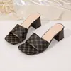 Pantuflas de Punta con Tacón Alto Transfronterizas Europeas y Americanas para Mujer Dropshipping Talla Grande 2026 Tacón de Aguja Comercio Exterior Europeo y Americano Boca de Pez Al por Mayor Talla Grande