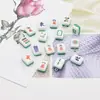 Pingente mini mahjong de resina acessório DIY, amuleto da sorte simulado vermelho "Meio Vermelho", material para brincos e colares