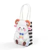 Bolsa de tela DIY de oveja de dibujos animados, bolsa pequeña para envolver regalos, bolsa de papel de oveja linda, 10 piezas/paquete