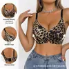 Comercio exterior transfronterizo sexy ropa interior sin costuras talla grande mujer estampado de leopardo sin varillas realce lateral previene la flacidez sujetador mujer