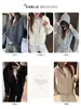 Nueva chaqueta suéter de punto con capucha para mujer, otoño e invierno, con diseño de cremallera, corte holgado, casual y versátil, top casual y relajado